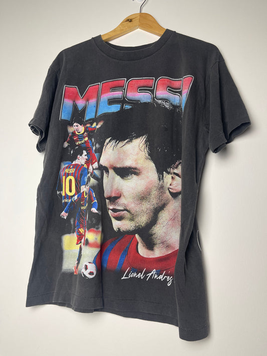 Vintage Style Lionel Messi FC Barcelona Graphic T-shirt - Large