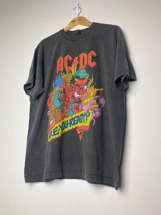Vintage Style AC/DC "Are You Ready?" Graphic T-shirt - X Large