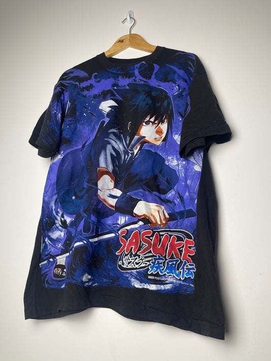 Vintage Style Sasuke Anime Graphic T-shirt - X Large