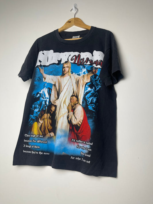 Vintage Nirvana Religion Graphic T-shirt - Large