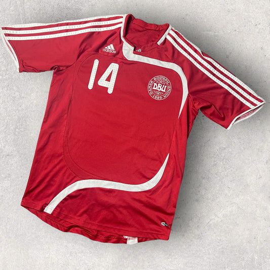 Retro Adidas Dansk Boldspil Union Football Jersey - Medium